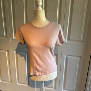 Z Supply Organic Women Size XSmall Round Neck Short Sleeve Light Pink Top EUC